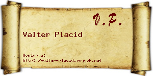 Valter Placid névjegykártya